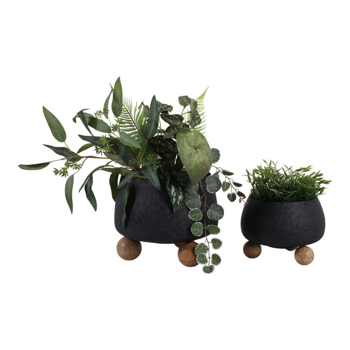 S/2 9/11" Round Planters