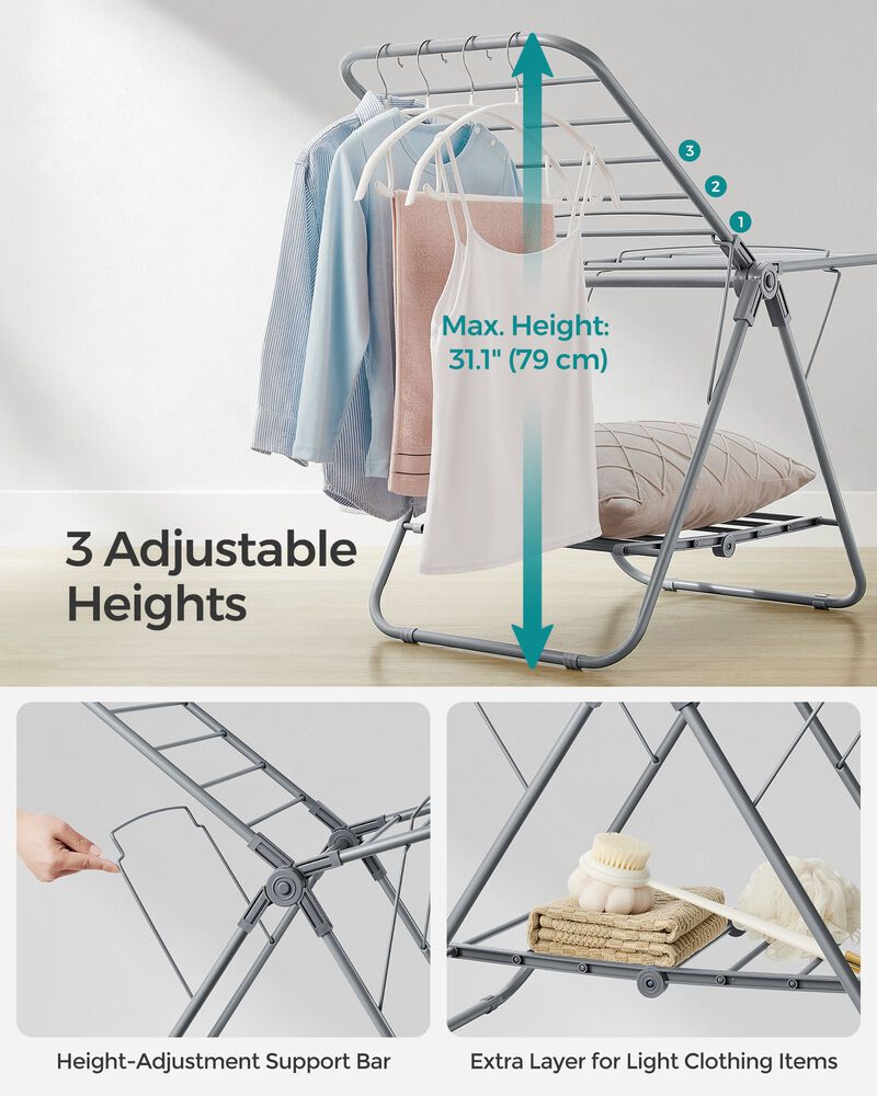 Small Foldable 2-Level Clothes Drying Rack
