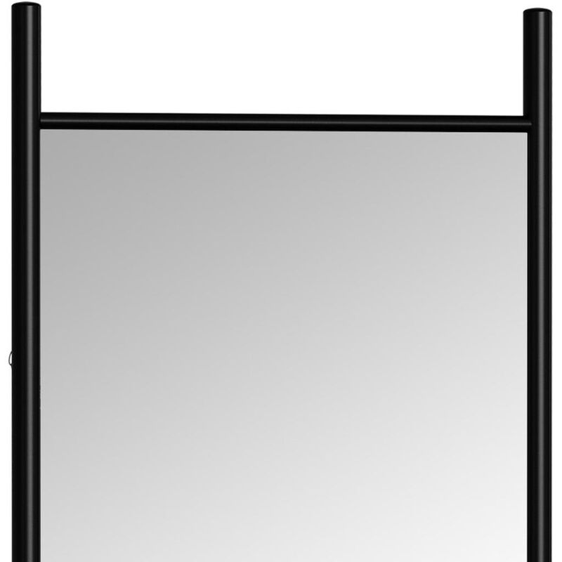 HomeRoots 71" Black Wood Leaning Ladder Framed Full Length Mirror image number 3