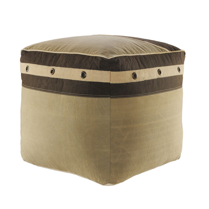 Cotton Round Striped Ottoman – Handwoven Pouf Footstool for Modern Spaces