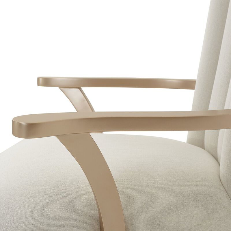 Michael Amini La Rachelle Dining Arm Chair - Icicle/Champagne Set of 2