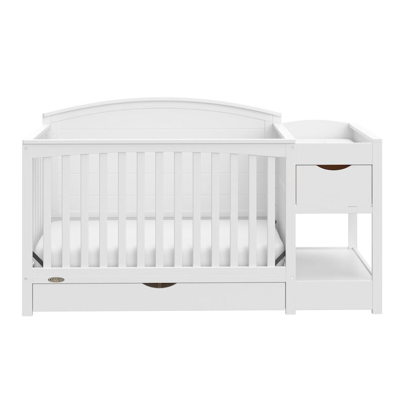 Graco Bellwood 5-in-1 Convertible Crib & Changer with Drawer (White)