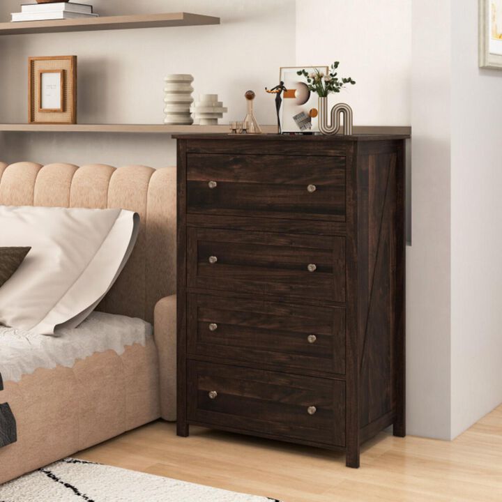 Hivvago 4 Drawer Dresser for Closet Hallway Living Room Nursery-Brown