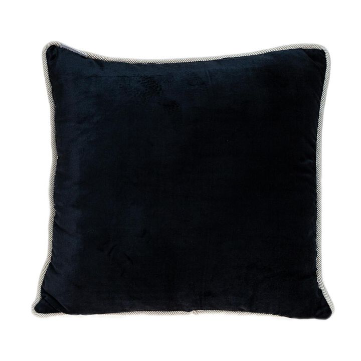20" Multi Black Cotton Throw Pillow