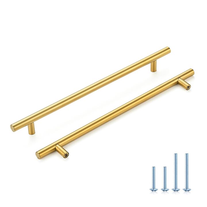HOME EDIT Brushed Brass Cabinet Handles 10 Inch Hole Spacing, Stainless Steel Drawer Pulls for Cabinets, Kitchen, Bathroom, Dres