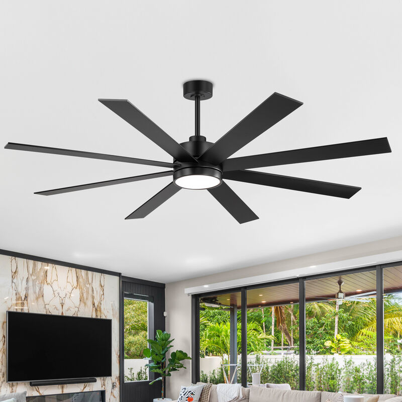 Breezary 72 in LED Ceiling Fan with Light and Remote, 8 Blade Fan, Reversible Quiet Fan with Timer image number 8
