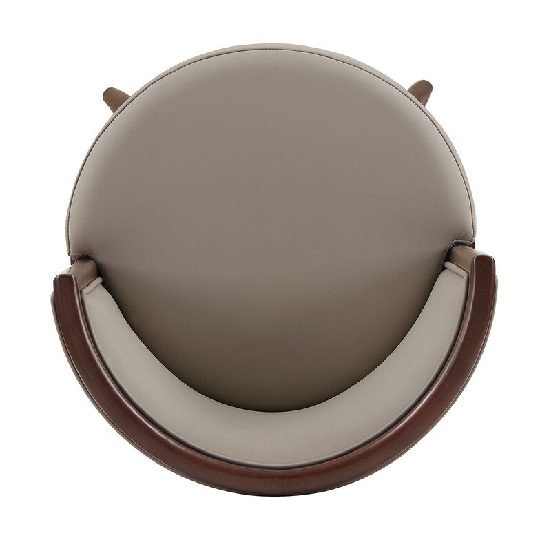 Evalyn Gray Leather Bar Stool