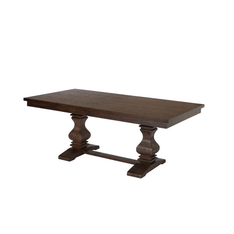 Best Quality Furniture 78-96 Extension Dining Table w/Center 18-Inch Leaf, Walnut Color