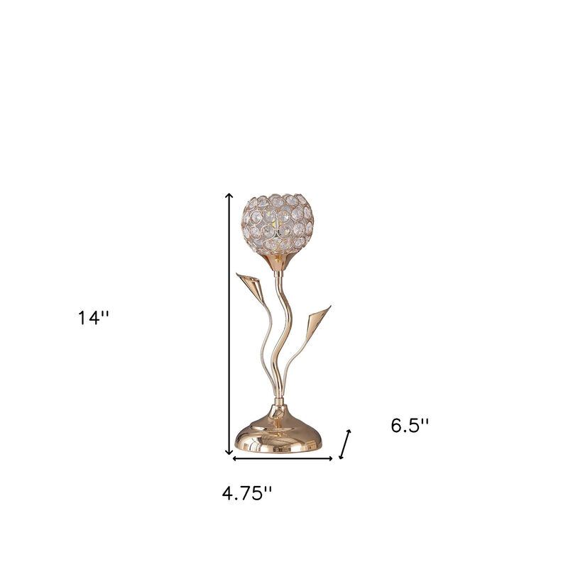 Hivvago 14" Gold Bedside Table Lamp With Clear Novelty Shade