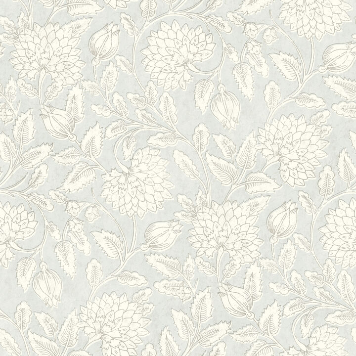 Vadouvan Light Blue Jacobean Trail Wallpaper