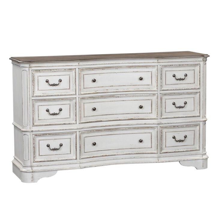 Liberty Furniture Magnolia Manor 9 Drawer Dresser in Antique White