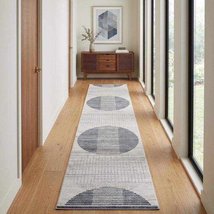 HomeRoots Geometric Washable Runner Rug