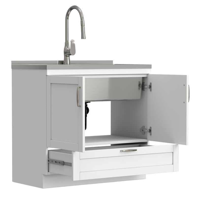 Reed All-In-One 36-inch Laundry Utility Sink and Cabinet