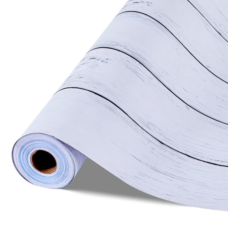 Textured Wood Contact Paper, Peel and Stick Wallpaper for Kitchen Bedroom Bathroom Office-White image number 8