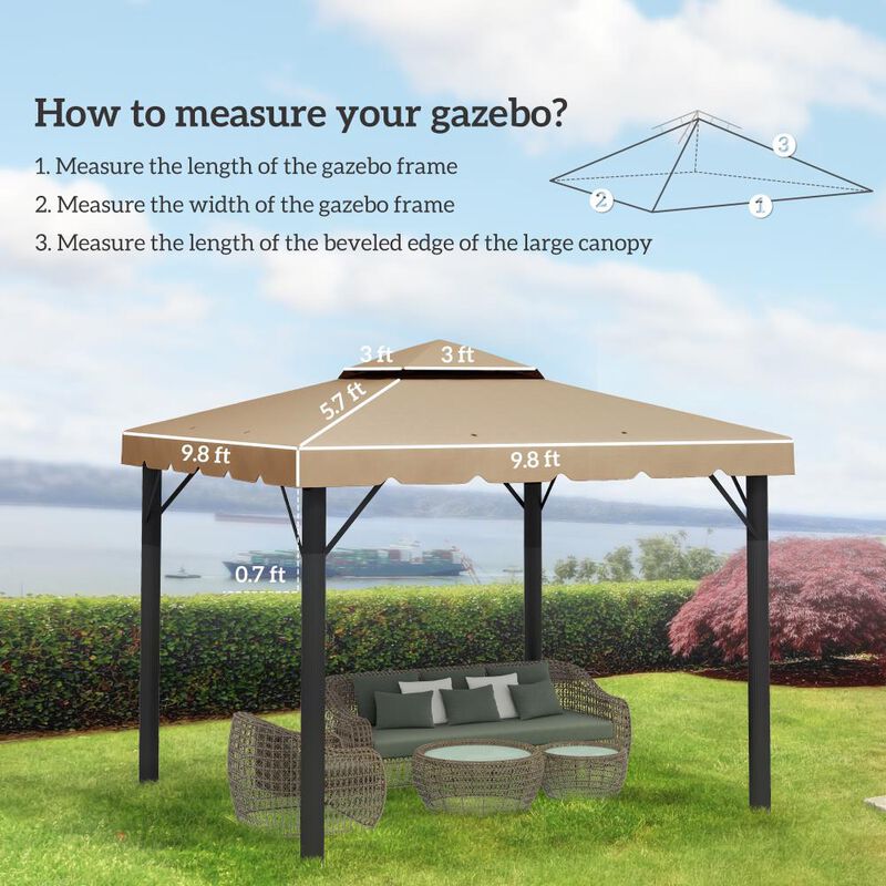 Hivvago Gazebo Canopy 10' x 10' Replacement Cover image number 2