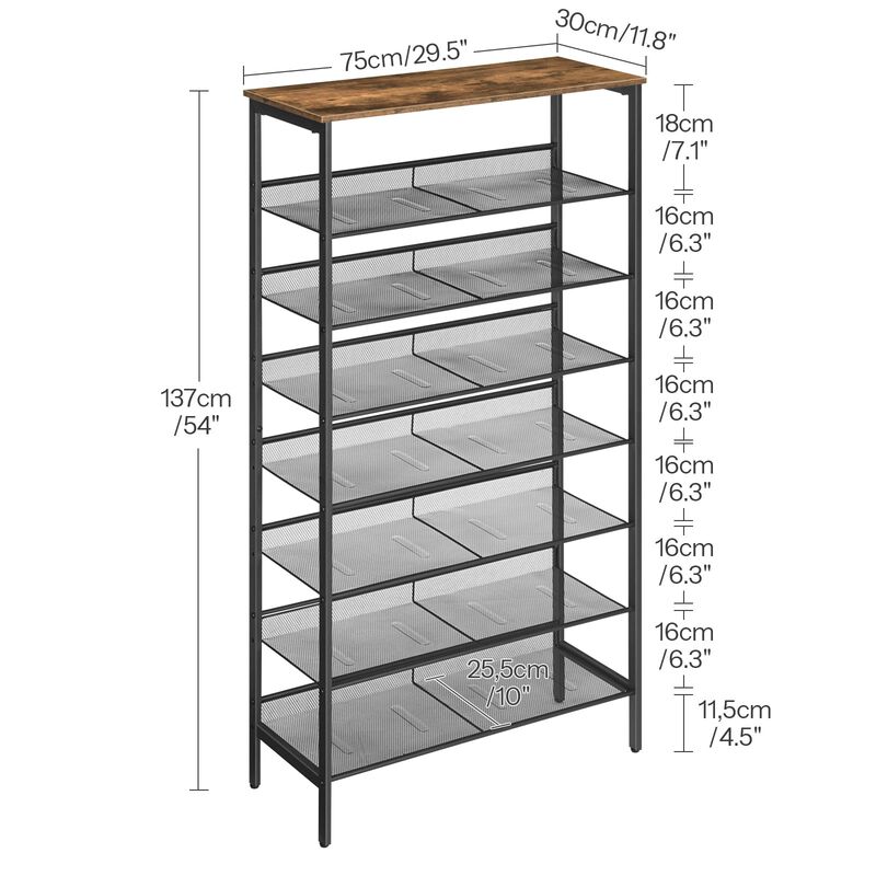 Wooden 8-Tier Shoe Rack, Large Capacity Shoe Organizer image number 2