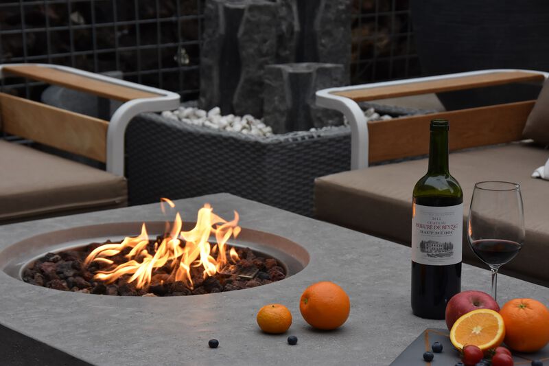 Elementi Metroplis Concrete Outdoor Patio Fire Pit Table image number 2