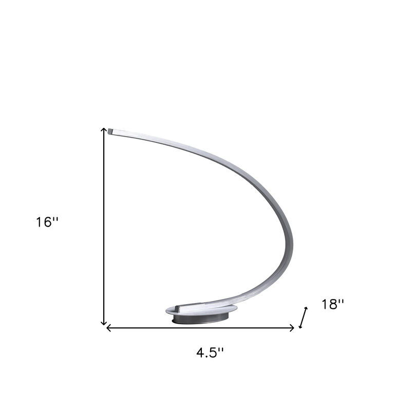 Hivvago 16" Silver Metal Desk Led Table Lamp