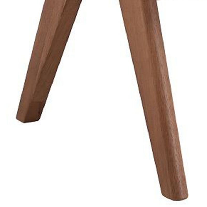 Tina 26 Inch Accent Armchair, Woven Rattan, Natural Brown Wood Finish