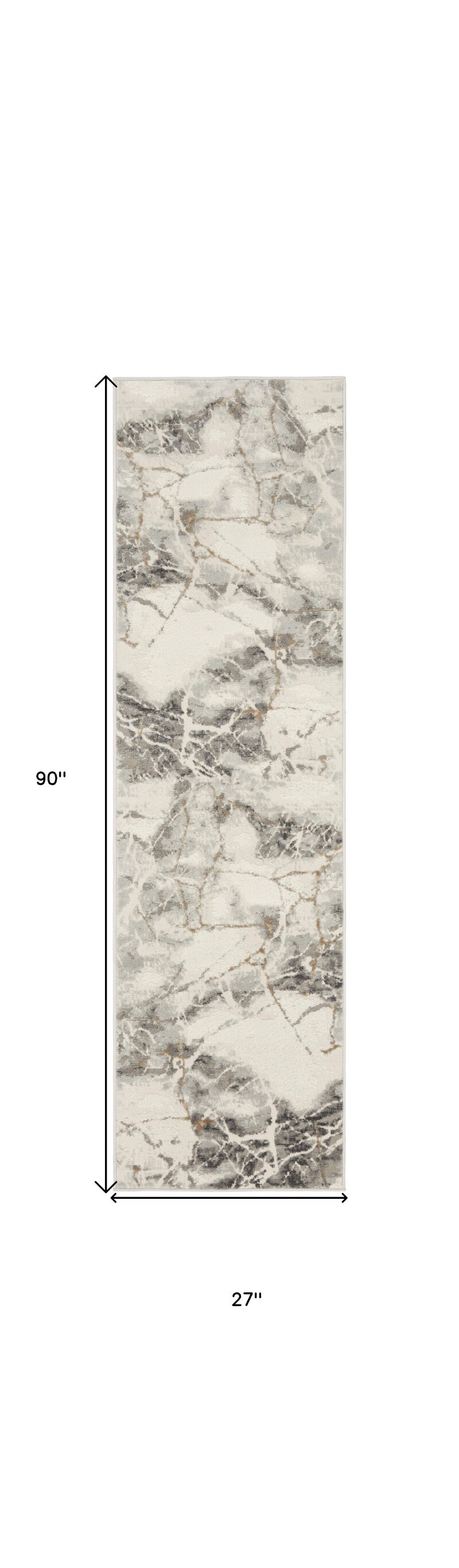 HomeRoots Abstract Non Skid Runner Rug image number 2