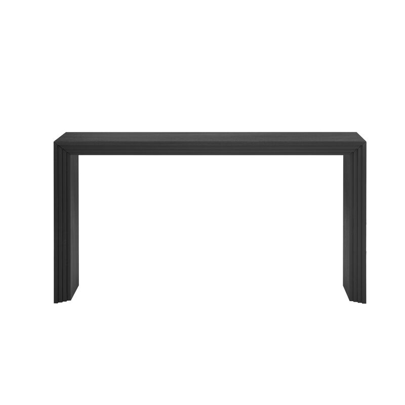 Whisen Modern Paulownia Solid Wood Veneer Console Table - Black