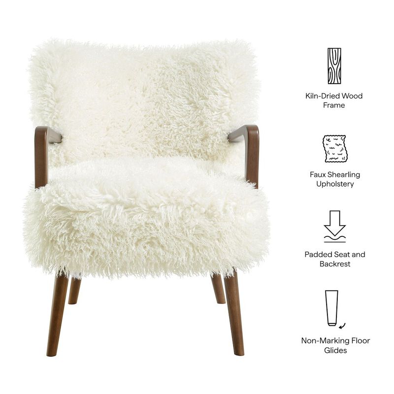 Zerra Faux Shearling Accent Armchair image number 2