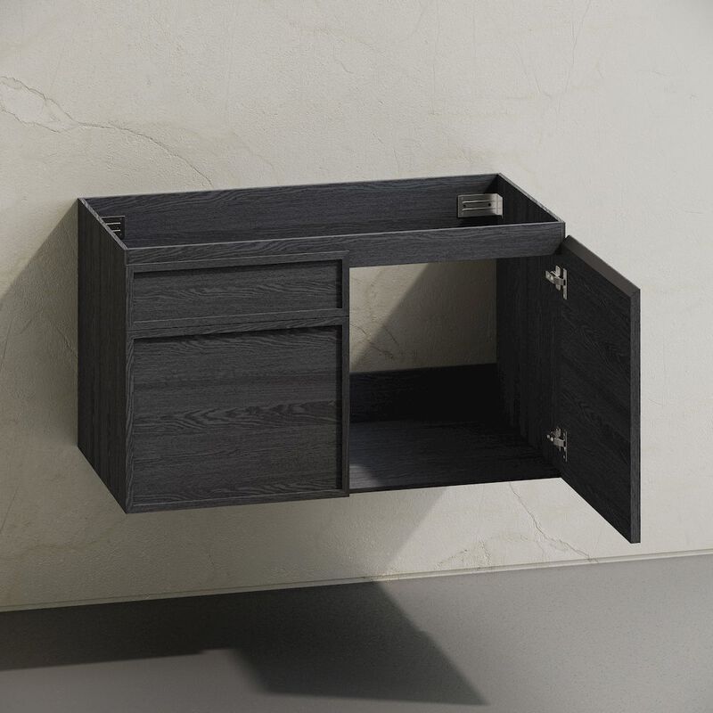 St. Tropez 36" Wall-Mounted Bathroom Vanity Cabinet without Top in Black Oak image number 3