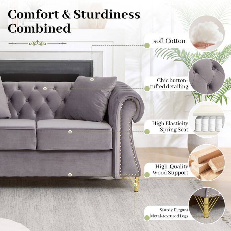 Blust 58.5" Chesterfield Loveseat image number 3