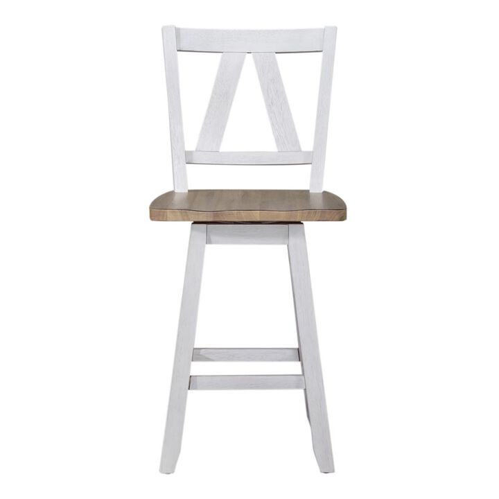 Liberty Furniture Counter Height Swivel Chair (RTA) - Set of 2 Farmhouse White