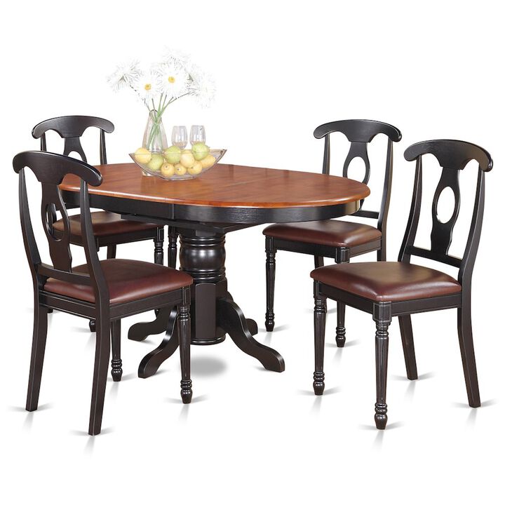 5 Pc Dining room set for 4-Oval Dining Table and 4 Dining Chairs.