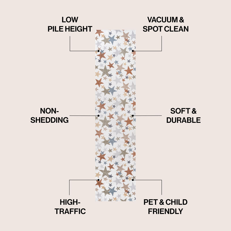 Star Gazer Geometric Machine-Washable Indoor Area Rug