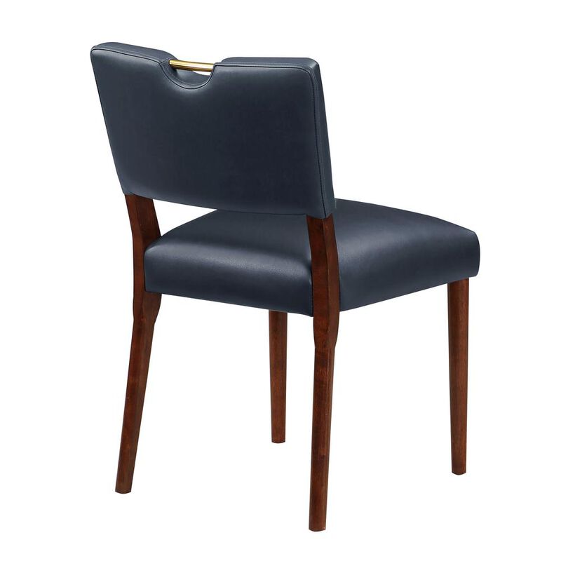 Comfort Pointe Bonito Midnight Blue Faux Leather Dining Chair - Set of 2