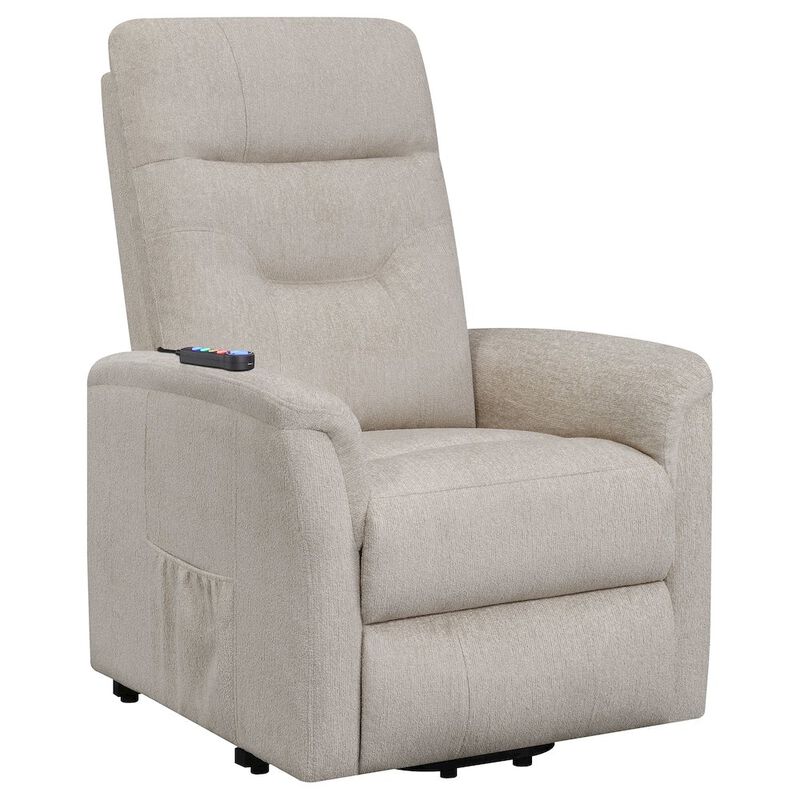 Coaster Co. of America Henrietta Upholstered Power Lift Massage Chair Beige image number 1