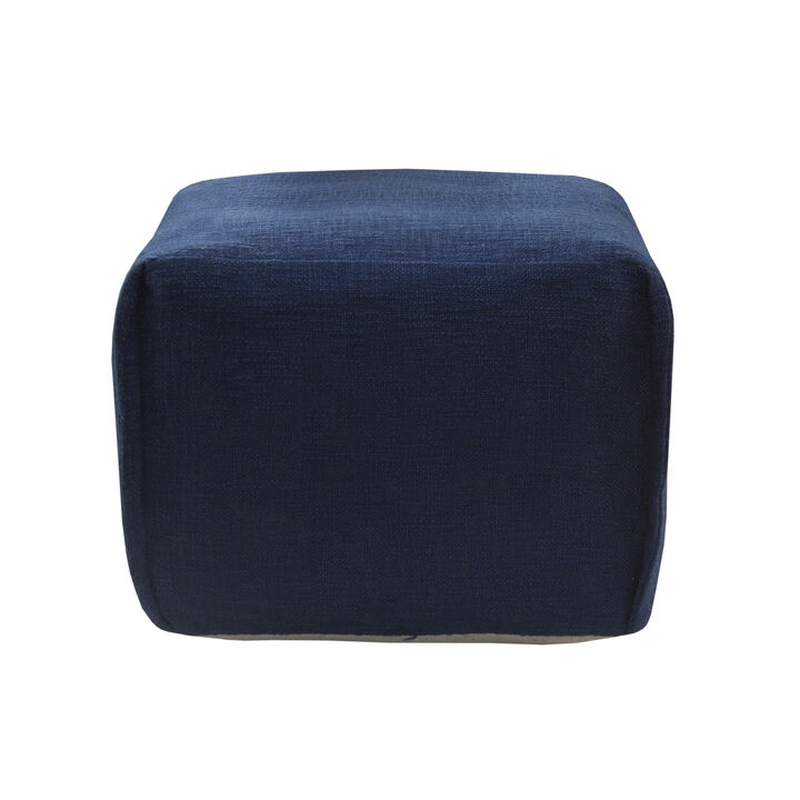 Cotton Upholstered Ottoman with Soft Cushion for Lounge or Accent Seating