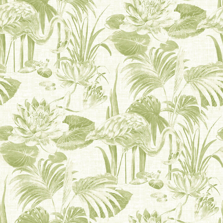 Frolic Green Lagoon Wallpaper