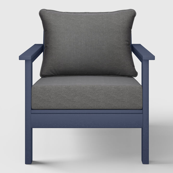 WestinTrends Outdoor Modern HDPE Patio Club Chair with Deep Seat Cushions