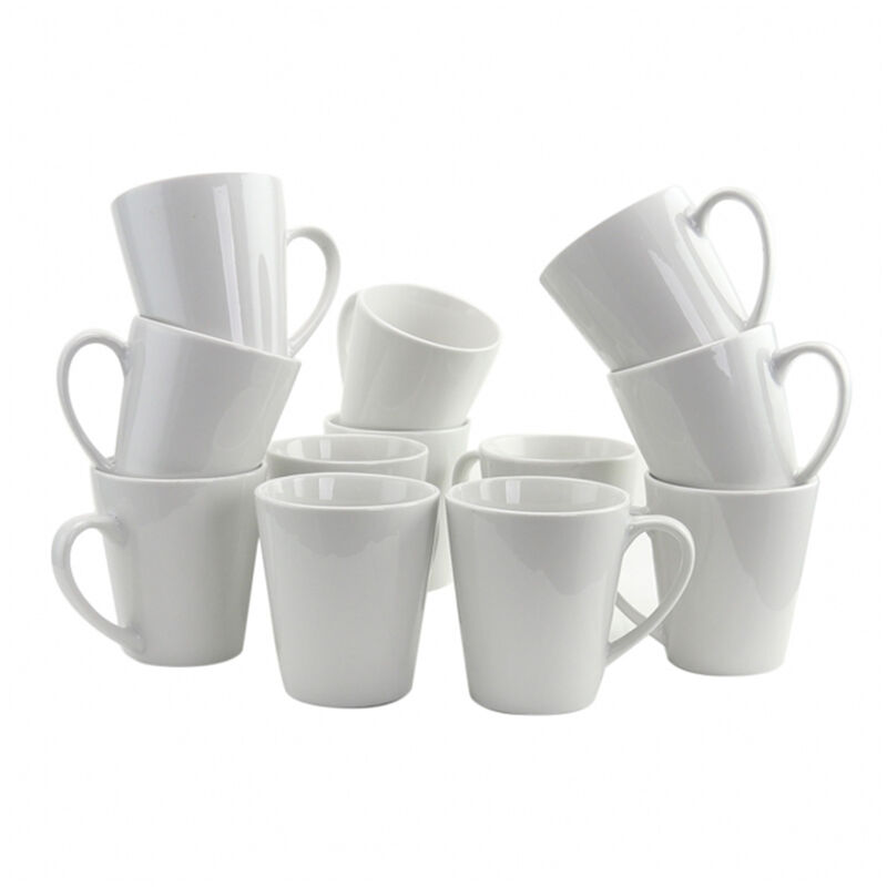 Gibson Home Noble Court 12 oz. Mug Set in White, Set of 12 image number 0