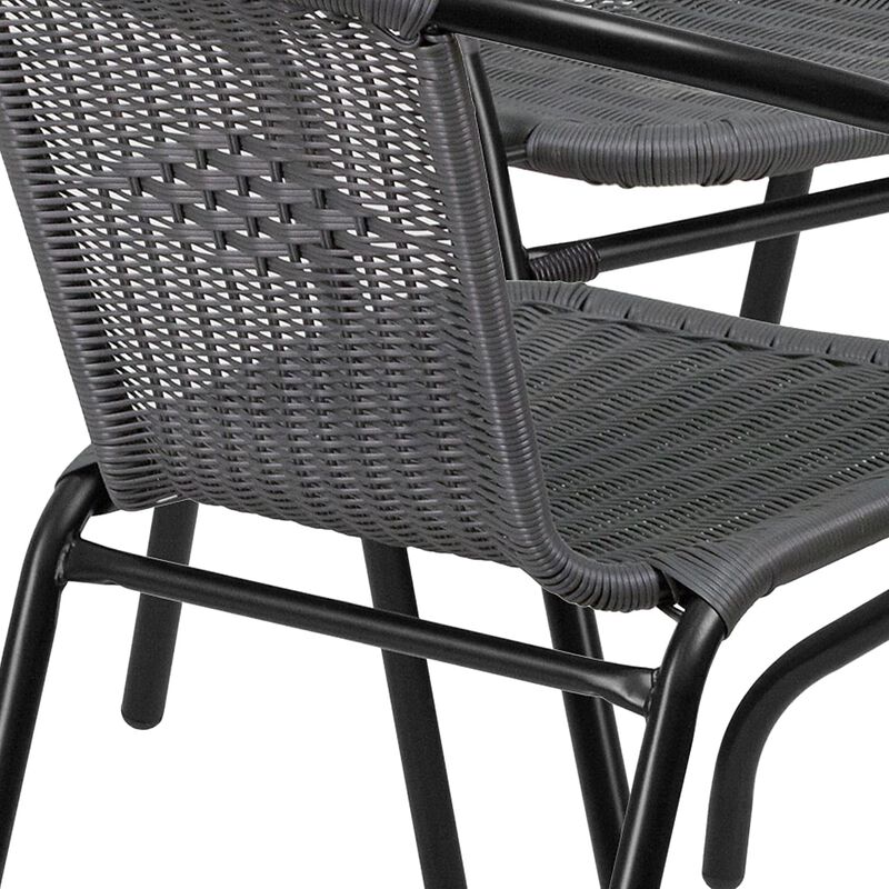 28RD Gray Table Set w/Rattan image number 4