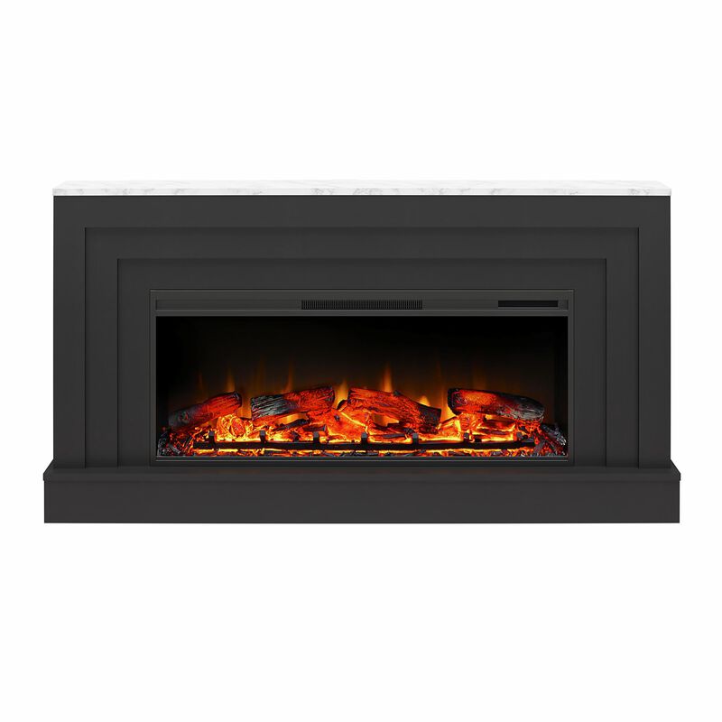 Lynnhaven Wide Mantel with Linear Electric Fireplace