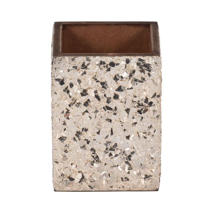 3x4 Crackle Pencil Cup, Champagne