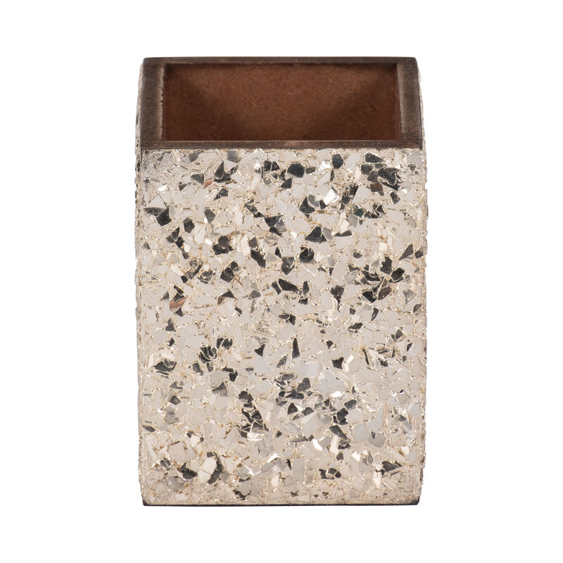 3x4 Crackle Pencil Cup, Champagne image number 0
