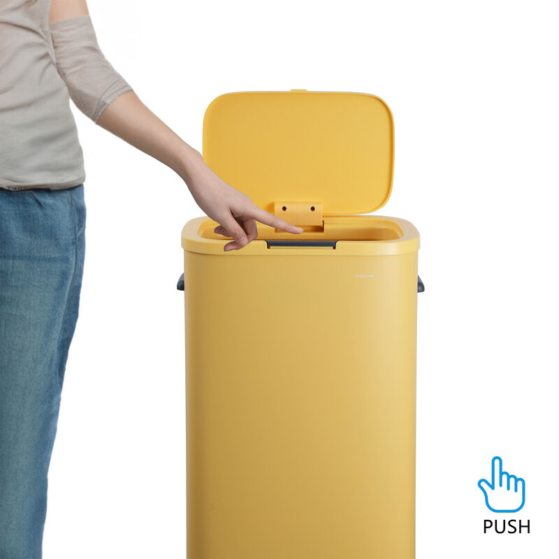 Tammi Kitchen 14.5-Gallon Slim Metal Push Button Trash Can