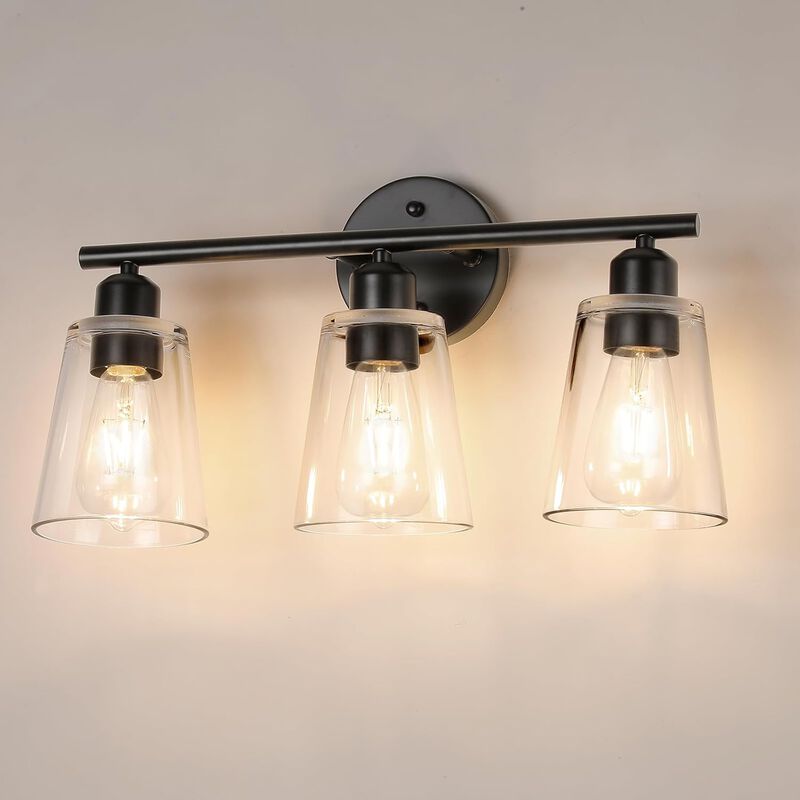 Vanity Light with Tapered Clear Glass Shade and For Hallway or Bathroom image number 0