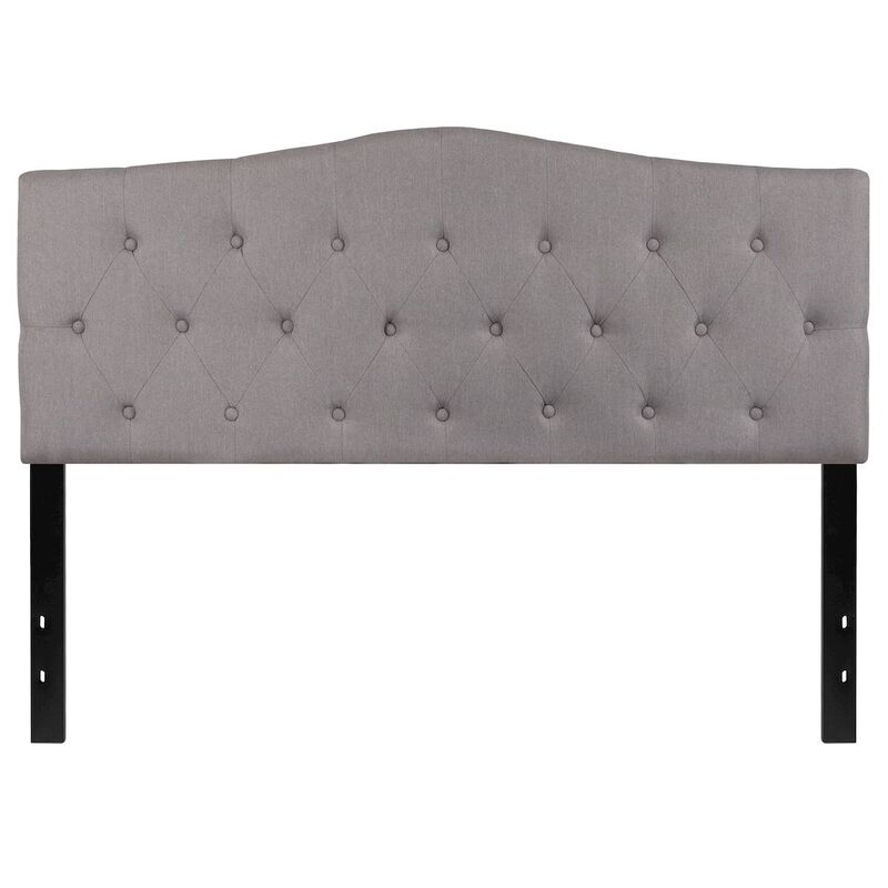 Flash Furniture Tufted Upholstered Queen Size Headboard in Light Gray Fabric image number 5