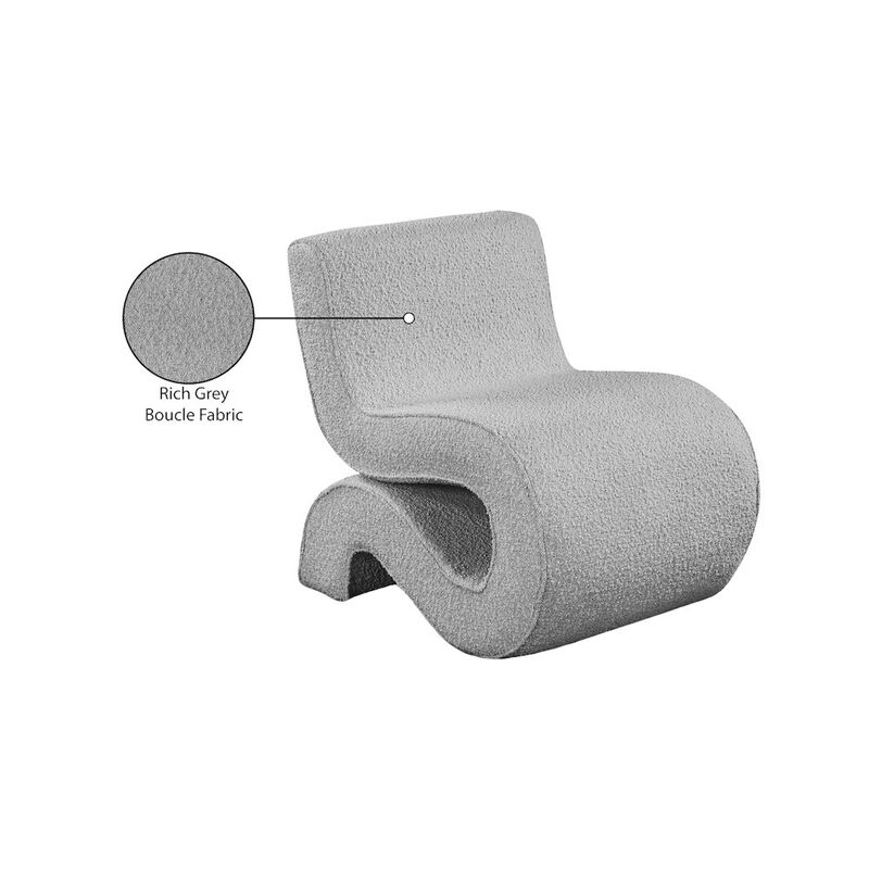Meridian Furniture Desiree Grey Boucle Fabric Accent Chair