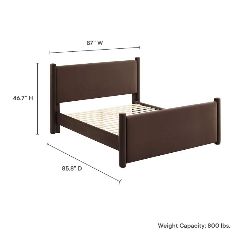 Rael Performance Velvet King Platform Bed image number 2