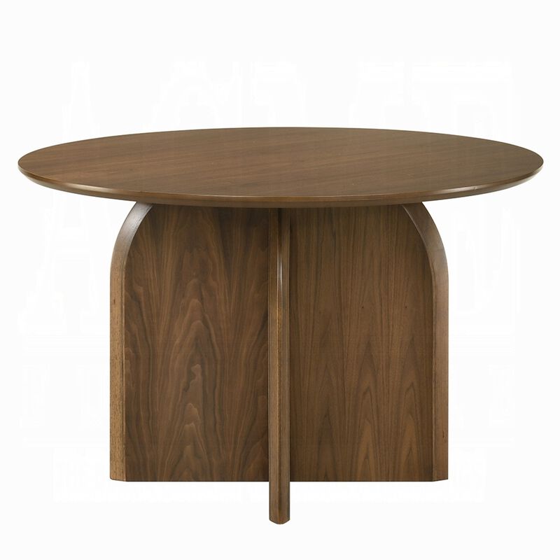 Dio Dining Table, 47 Inch Top, Cross Pedestal Base, Dark Walnut Brown image number 2