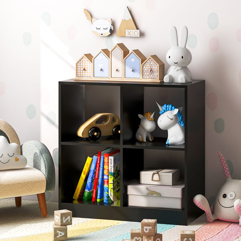 4-Cube Kids Bookcase with Open Shelves