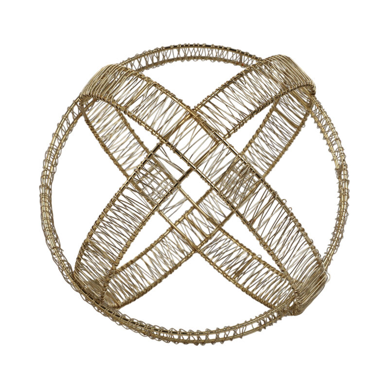10" Woven Metal Orb, Gold image number 3