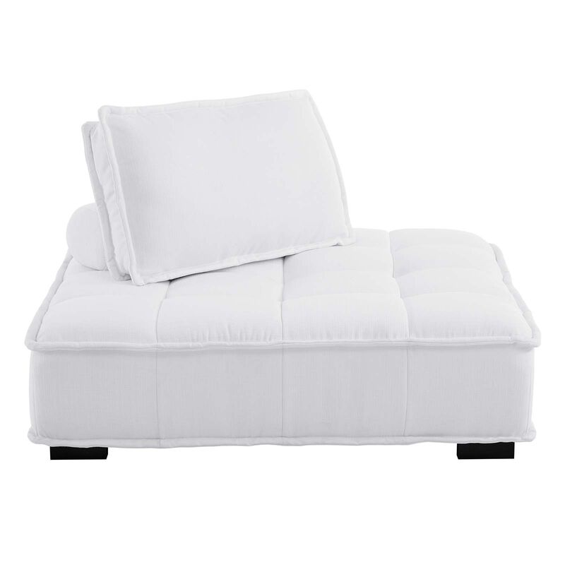 Saunter Tufted Fabric Armless Chair White EEI-4725-WHI image number 3